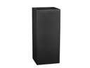 TALL SQUARE PLANTER BLACK POLY FIBER, SET OF 2- 15"x15"x31.5" 12"x12"x27" (AB)