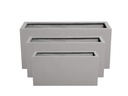 RECTANGULAR BOX PLANTER  LIGHT GREY POLY  FIBERS, SET OF 3-  39.5"x15.5"x19.5", 31.5"x12"x15.5", 23.5"x10"x12"