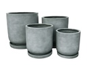 U SHAPE PLANTER, CONCRETE DARK GREY, SET OF 4- 17.5"X17.5, 15.0"X15.0", 12.5"X12.5", 10.5"X10.5"