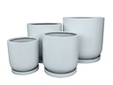 U SHAPE PLANTER, WHITE, SET OF 4- 17.5"X17.5, 15.0"X15.0", 12.5"X12.5", 10.5"X10.5"