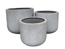 FIBERCLAY U-SHAPE WITHOUT STANDS, CEMENT, SET OF 3 - 17.5"X15",  15"X12.5", 12.5"X10.5"