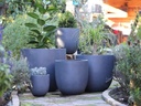 DEEP BOWL PLANTER, ECOSTONE GREY, SET OF 5- 25.5"X23.5", 21.5"X20", 17.5"X17.5", 15"X12", 10"X9"