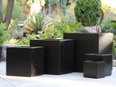CUBE PLANTER, BLACK, SET OF 5- 23.5"x23.5"x23.5", 19.5"x19.5"x19.5", 15.5"x15.5"x15.5", 12"x12"x12", 10"x10"x10"