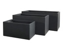 RECTANGULAR PLANTER, BLACK, SET OF 3- 39.5"x19"x19", 31.5"x15"x15", 23.5"x12"x12"