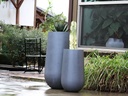 TALL TRUNK PLANTER, ECOSTONE GREY, SET OF 2- 21.5"X39.5", 15.5"X27.5"