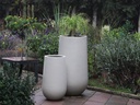 TALL TRUNK PLANTER, ECOSTONE TAN, SET OF 2- 21.5"X39.5", 15.5"X27.5"