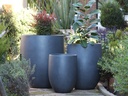 MILANO TALL PLANTER, ECOSTONE GREY, SET OF 3- 26"X32", 20.5"X27", 16"X21.5"