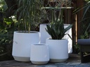 CORRUAGTED RAIDUS PLANTER, PURE WHITE, SET OF 4- 22.5"X21.5", 18.5"X17.5", 14.5"X14", 12'X11.5'
