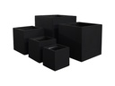 CUBE FIBER PLANTER, BLACK, SET OF 5 - 24.0"x24.0", 20.0"x20.0", 16.0"x16.0", 12.0"x12.0", 10.0"x10.0"