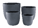 CASTRO URBAN PLANTER, DARK GRAY, SET OF 4 - 20.0"X18.5", 16.5"X15.5", 13.5"X12.5", 10.5"X10.0"