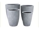 NOE URBAN PLANTER, CONCRETE LIGHT GRAY, SET OF 4- 19.5"X22.0", 16.5"X16.0", 13.5"X13.0", 10.5"X10.0"