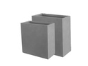 WALL RECTANGULAR, CEMENT GREY, SET OF 2 - 23.5"X10.0"X23.5", 19.5"X7.0"X16.0, BC