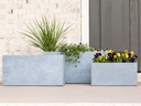 RECTANGULAR FIBER PLANTER, CONCRETE LIGHT GREY, SET OF 2 - 32.0" X 13.0" X 15.5", 24.0" X 10.5" X 12.0", BC