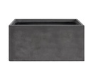 RECTANGULAR FIBER PLANTER, CEMENT DARK, SET OF 3 - 32.0" X 13.0" X 15.5", 24.0" X 10.5" X 12.0", 19.5"x7.5"x8.0", BCD