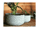 CORRUGATED BOWL PLANTER GREY CONCRETE 7.0_X3.5_ SOLD IN CASE OF 8