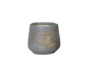ROUND HAND FORMED PLANTER, BLUE STONE RUST, 6.5"X5.5, SOLD IN CASE OF 4
