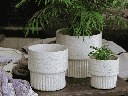 JEWEL MARTINI PLANTER, IVORY SPECKLE, 4.5" X 4.0", SOLD IN CASE OF 9