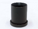 CYLINDER POT WITH DETACHED SAUCERS, MATTE COOL GREY, 3.0"x3.0", SOLD IN CASE OF 12