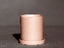 CYLINDER POT WITH DETACHED SAUCERS, MATTE PINK, 3.0"x3.0", SOLD IN CASE OF 12