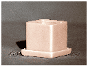 CUBE POT WITH DETACHED SAUCERS, MATTE PINK, 2.5"x2.5",  SOLD IN CASE OF 12