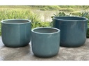LYNX PLANTER, MARINA GREEN, SET OF 3- 16.0"X12.0", 13.0"X10.0", 10.0"X9.0"