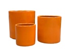 DRACAENA PLANTER,  APRICOT BRIGHT, SET OF 3- 16"X16", 13"X13", 10.5"X10"