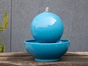 MORNING SUN SPHERE FOUNTAIN, HYDRANGEA BLUE, 10"x10" (Base 17.5"x7.5")