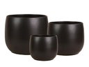 DAHLIA PLANTER, ASHEN BLACK, SET OF 3- 15"X12.5", 12"X11", 10"X8"