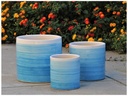 EASTER LILY PLANTER, OMBRE BLUE, SET OF 3- 15"X13.5", 12"X12", 10"X9"