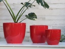 CAMILIA PLANTER, CRIMSON BRIGHT, SET OF 3- 15"X13.5", 12"X12", 10"X9"