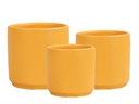 ARLO PLANTER, MUSTARD, SET OF 3, 15"X15.5", 12"X12", 10"X10"