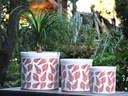 FERN PLANTER, LEAF BROWN, SET OF 3- 15.0"X13.5", 12.0"X12.0", 10.0"X9.0"