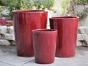 VASO PLANTER, OX RED, SET OF 3- 17.5"X24.0", 14.0"X18.0", 11.0"X13.5"