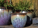 FISHBOWL GARDEN PLANTER, RED COPPER ON VIOLET, SET OF 4- 19.5"X15.5", 15.5"X14", 12"X11.5", 8.5"X9.5"