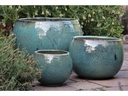 BOWL PLANTER, DEEP BLUE SEA, SET OF 3- 23.0"X16.0", 16.5"X12.0", 12.0"X9.5"
