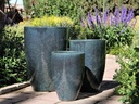 MIAMI PLANTER, DEEP BLUE SEA, SET OF 3- 18.0"X25.5", 14.5"X21.0", 12.0"X18.0"