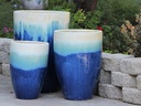 MIAMI PLANTER, PEARL ON SEA FOAM BLUE, SET OF 3- 18.0"X25.5", 14.5"X21.0", 12.0"X18.0"