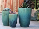 MIAMI PLANTER, RUSTY GREEN, SET OF 3- 18.0"X25.5", 14.5"X21.0", 12.0"X18.0"