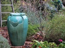 TEA GARDEN FOUNTAIN, SELF CONTAINED, RUSTY GREEN, SIZE D, 15.0" X 23.0" (PUMP INCLUDED)