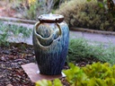 TEA GARDEN FOUNTAIN, SELF CONTAINED, RED COPPER ON VIOLET, SIZE D, 15.0" X 23.0" (PUMP INCLUDED)