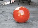 DECORATIVE SPHERE, ORANGE, 12"