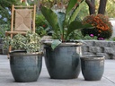 CANA GARDEN PLANTER,ANTIQUE JADE, SET OF 3 - 19"X17", 16"X13", 12"X10"