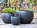 LOW MILANO PLANTER, MATTE BLACK, SET OF 3 - 21.5" X 15.5", 16.0" X 12.0", 12.0" X 10.0"