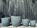 COCO POTS, COTTAGE BLUE, SET OF 4- 23"X20", 19"X17", 15'X13", 12"X11"