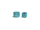 ARISTA TUMBLER NOIR PLANTER, MATTE TURQUOISE, SET OF 2 - 12.0" X 10/0", 10.0" X 8.5"