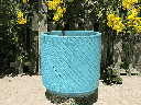 ASTER PLANTER, MATTE TURQUOISE, SET OF 3- 15.0" X 14.5", 12.5" X 12.0", 9.5" X 8.5"