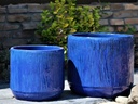 DELPHINIUM PLANTER, FALLING BLUE, SET OF 2- 16.5" X 15.0, 12.5" X 12.0"