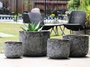 NORMA PLANTER CORAL BLACK, SET OF 4- 20.5"X16.5", 16.0"X14.0", 13.0"X12.0", 10.0"X9.5"