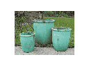 TALL GARDEN POT, MATTE TURQUOISE, SET OF 3 (BCD SIZE) - 19.5"X21.5", 15.5"X17.0", 11.5"X13.5"