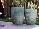 TALL MILANO CONE PLANTERS, CORAL GEM GREEN, SET OF 3- 17"X23", 13"X18", 11"X14